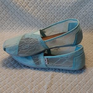 Tom's Baby Blue Lace Shoes Size 8.5W